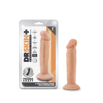 Blush Dr. Skin Plus Realistic 6 in. Triple Density Posable Dildo with Suction Cup Beige