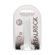 RealRock Crystal Clear Non-Realistic 5 in. Straight Dildo With Suction Cup Clear