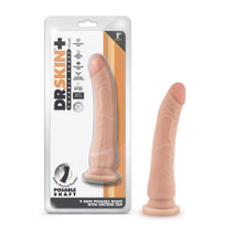 Blush Dr. Skin Plus Realistic 9 in. Triple Density Posable Dildo with Suction Cup Beige
