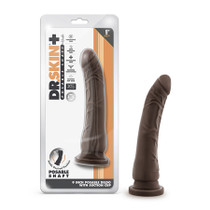 Dr. Skin Plus Posable Dildo 9 in. Chocolate