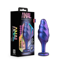 Anal Adventures Matrix Silicone Bumped Bling Plug Sapphire