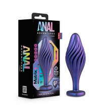 Anal Adventures Matrix Silicone Swirling Bling Plug Sapphire