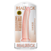 RealRock Realistic 7 in. Slim Dildo With Suction Cup Beige