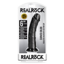 RealRock Realistic 6 in. Curved Dildo With Suction Cup Black