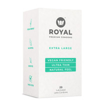 Royal Condom Extra Large Vegan Condoms, 20 pack