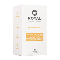 Royal Condom Tailored Fit Vegan Condoms, 20 pack