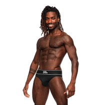 Male Power Modal Rib Bong Thong Black S/M