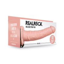 RealRock Realistic 10 in. Hollow Strap-On Beige