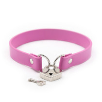 Ple'sur PVC Collar With Heart Lock & Key Pink Bag Packaging