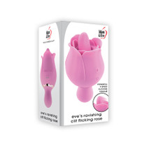 Adam & Eve Eve's Ravishing Clit Flicking Rose Rechargeable Dual-Ended Silicone Vibrator Pink