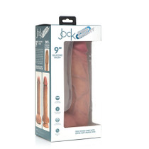 Jock Dual Density Silicone Dildo with Balls 9in Light