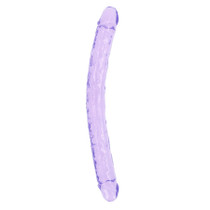 RealRock Crystal Clear Double Dong 18 in. Dual-Ended Dildo Purple