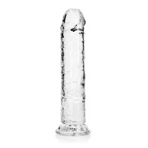 RealRock Crystal Clear Straight 8 in. Dildo Without Balls Clear