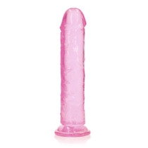 RealRock Crystal Clear Straight 9 in. Dildo Without Balls Pink