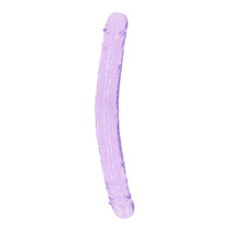 RealRock Crystal Clear Double Dong 13 in. Dual-Ended Dildo Purple