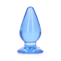 RealRock Crystal Clear 4.5 in. Anal Plug Blue