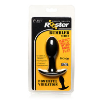 Curve Toys Rooster Rumbler Vibrating Silicone Anal Plug Medium Black