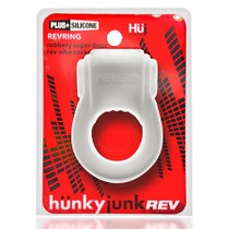 Hunkyjunk Revring Cockring with Bullet Vibrator White Ice