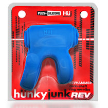 Hunkyjunk Revhammer Cock & Shaft Ring with Bullet Vibrator Teal Ice