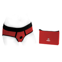 SpareParts Tomboi Nylon Briefs Harness Red/Black Size 2XL