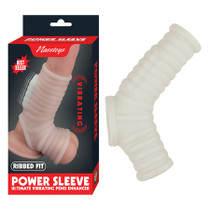 Nasstoys Power Sleeve Ribbed Fit Vibrating Penis Enhancer White