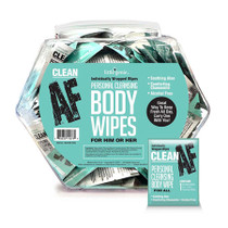 Clean AF Individually Wrapped Personal Cleaning Body Wipes 65-Piece Fishbowl Display