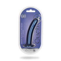 Shots Ouch! Smooth Silicone 6 in. G-Spot Dildo Metallic Blue