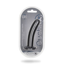 Shots Ouch! Smooth Silicone 6 in. G-Spot Dildo Gunmetal