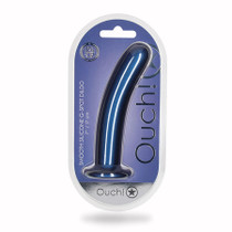Shots Ouch! Smooth Silicone 7 in. G-Spot Dildo Metallic Blue