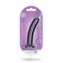 Shots Ouch! Smooth Silicone 6 in. G-Spot Dildo Metallic Purple