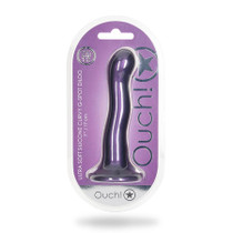 Shots Ouch! Ultra Soft Silicone 7 in. Curvy G-Spot Dildo Metallic Purple