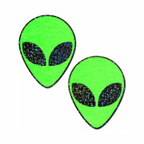 Pastease Glow-in-the-Dark Glitter Alien Pasties Green
