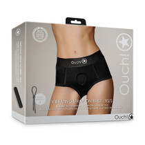 Shots Ouch! Vibrating Strap-on Brief Black XS/S