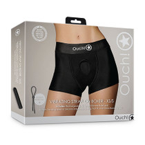 Shots Ouch! Vibrating Strap-on Boxer Black XS/S