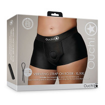 Shots Ouch! Vibrating Strap-on Boxer Black XL/2XL
