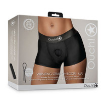 Shots Ouch! Vibrating Strap-on Boxer Black M/L