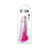 King Cock Clear with Balls 8in Pink