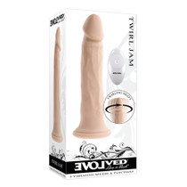 Evolved Twirl Jam Rechargeable Remote-Controlled Vibrating Twirling 9 in. Silicone Dildo Light