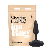 In A Bag Vibrating Butt Plug 3in Black