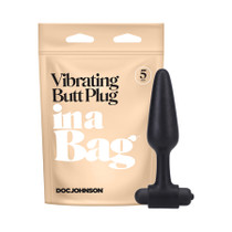 In A Bag Vibrating Butt Plug 5in Black