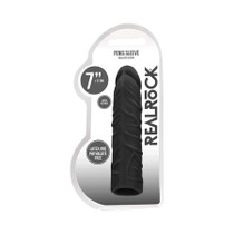 RealRock Skin 7 in. Penis Extender Sleeve Black