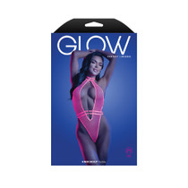 Fantasy Lingerie Glow Knockout UV Reactive Adjustable Halter G-String Teddy with Hook Closure S/M