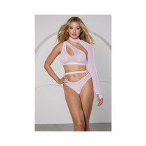 Allure Modern Muse Halter & Panty with Collar Sleeve Pink S