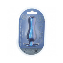 Ouch! Smooth Silicone Curvy Anal Plug 4.6 in. Metallic Blue