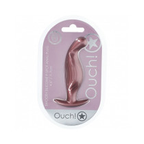 Ouch! Smooth Silicone P-Spot Anal Plug 4.6 in. Rose Gold