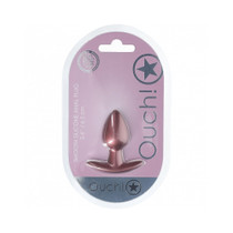 Ouch! Smooth Silicone Anal Plug Small 2.6 in. Rose Gold