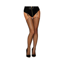 Dreamgirl Rhinestone Fishnet Thigh Highs Black O/S
