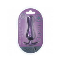 Ouch! Smooth Silicone Curvy Anal Plug 4.6 in. Metallic Purple