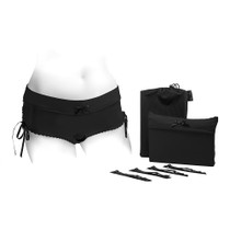 SpareParts Sasha Cinch Booty Short Harness Black Size S
