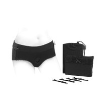 SpareParts Bella Cleavage Booty Short Harness Black Size S